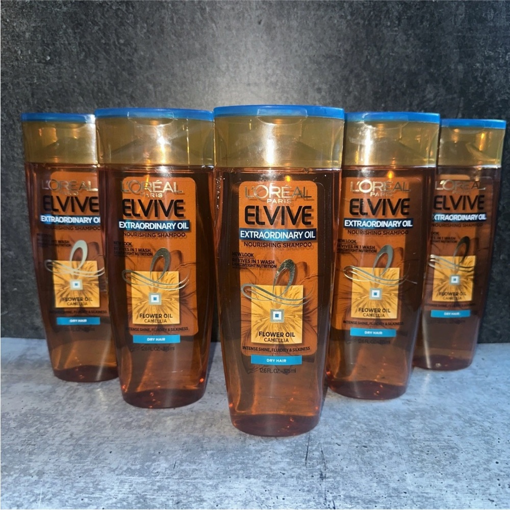 5 Lot L’oreal Paris Extraordinary Oil Nourishing Shampoo Dry Hair Camelia 12.6oz